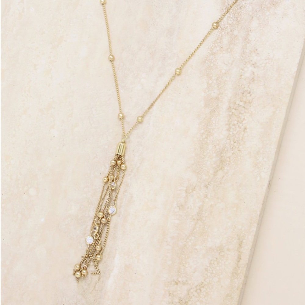 NWOT Ettika | Layered Tassel 18k Plated Necklace - Picture 2 of 7